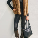 Snow Angel Collared Furry Vest