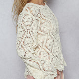 Lily Open Knitted Crochet Sweater