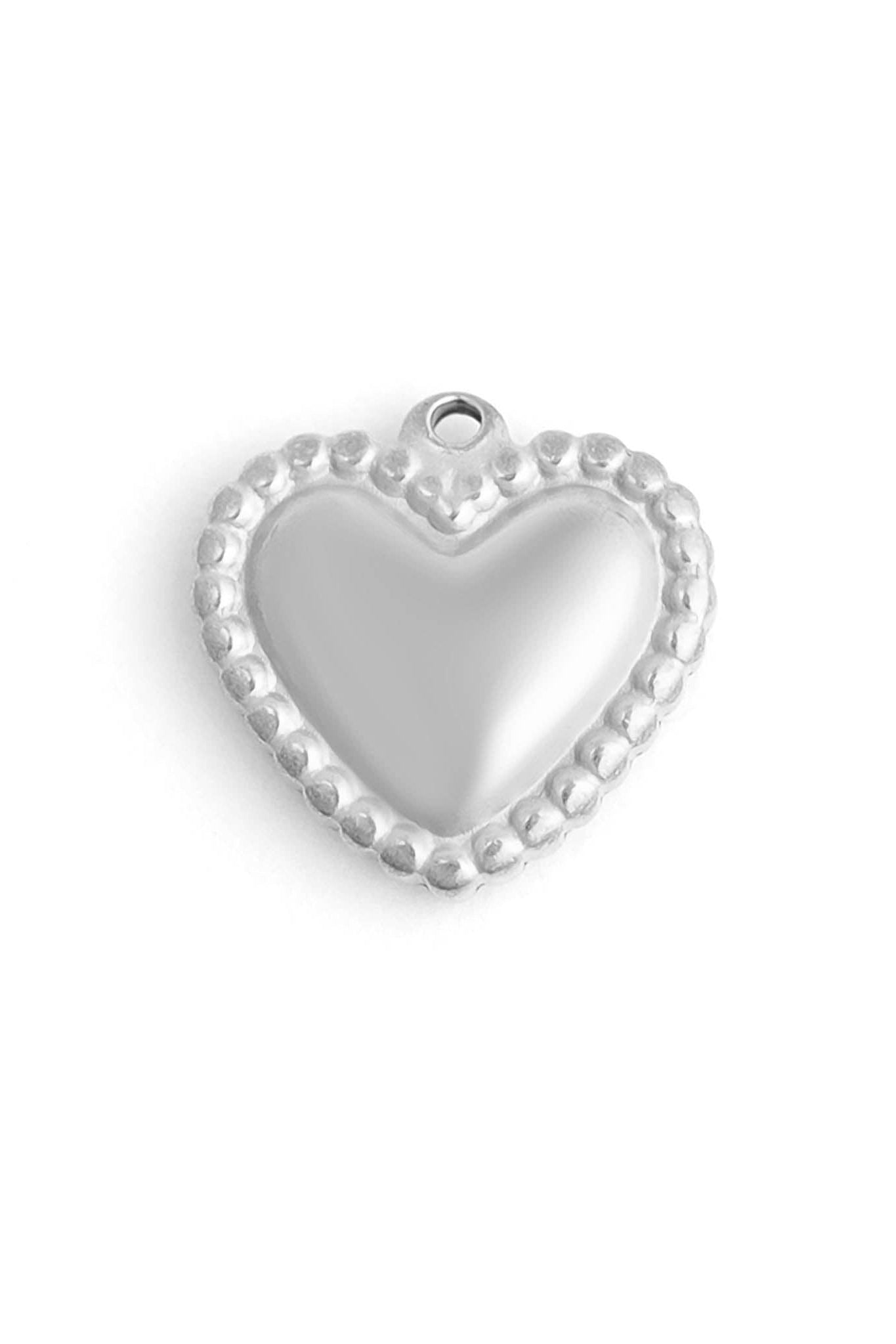 Beaded Trim Heart Charm - MTT Collective