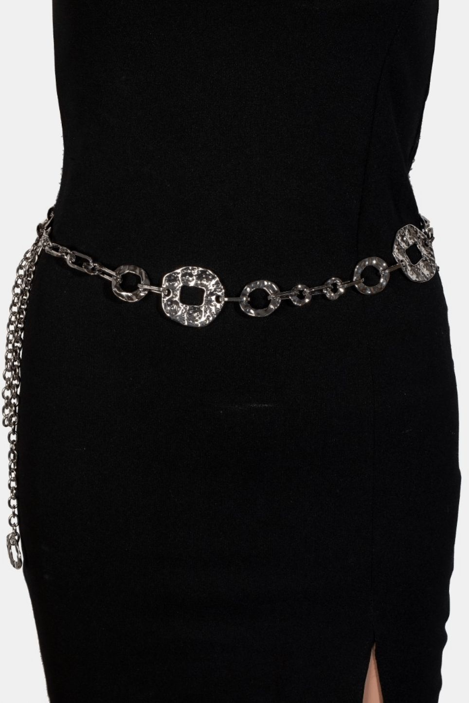 Beatrice Warped Metallic Flat Chain Belt - MTT Collective