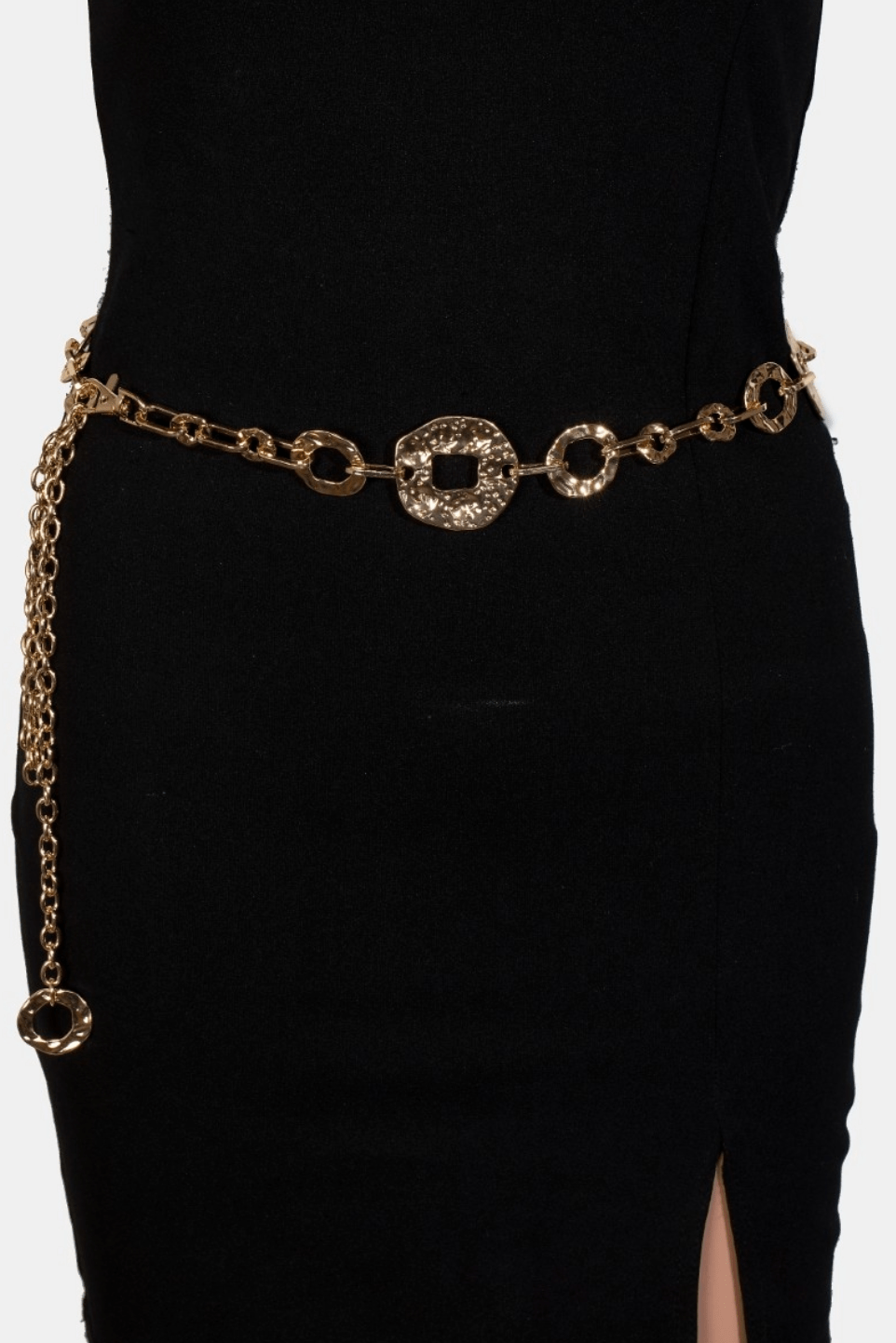 Beatrice Warped Metallic Flat Chain Belt - MTT Collective