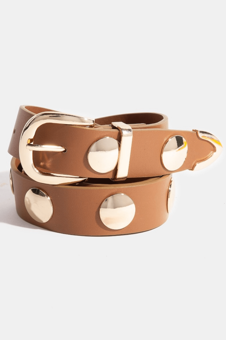 Belen Metallic Disc Studded Vegan Leather Belt - MTT Collective