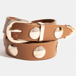 Belen Metallic Disc Studded Vegan Leather Belt - MTT Collective