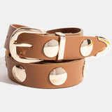 Belen Metallic Disc Studded Vegan Leather Belt - MTT Collective