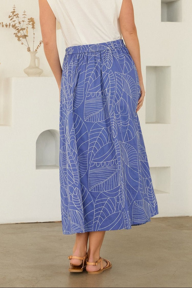 Bessie Poplin Button Front Midi Skirt - MTT Collective