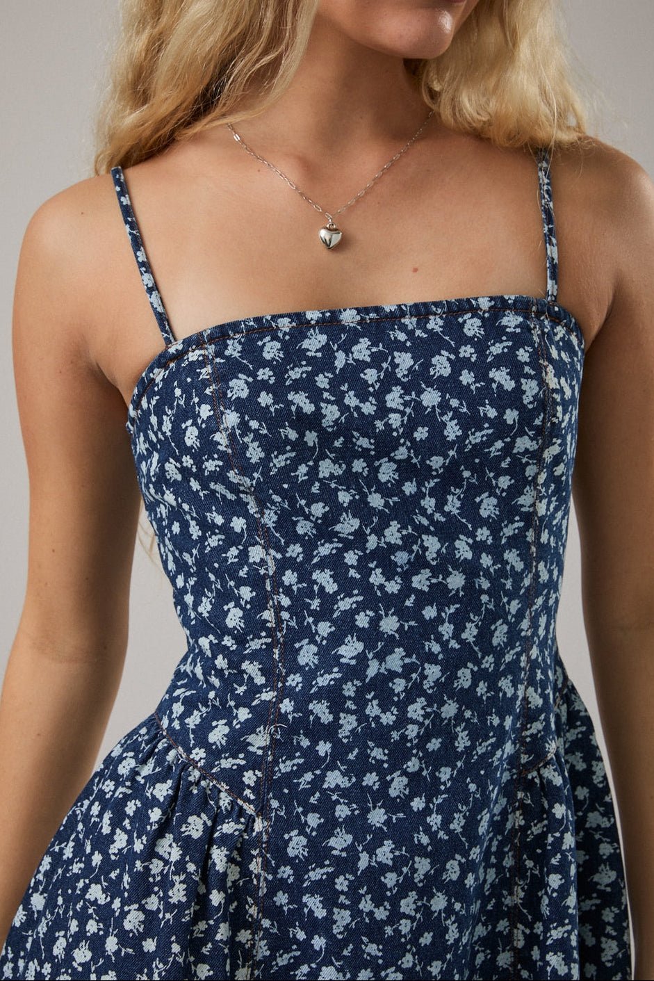 Bethany Drop Waist Denim Mini Dress - MTT Collective