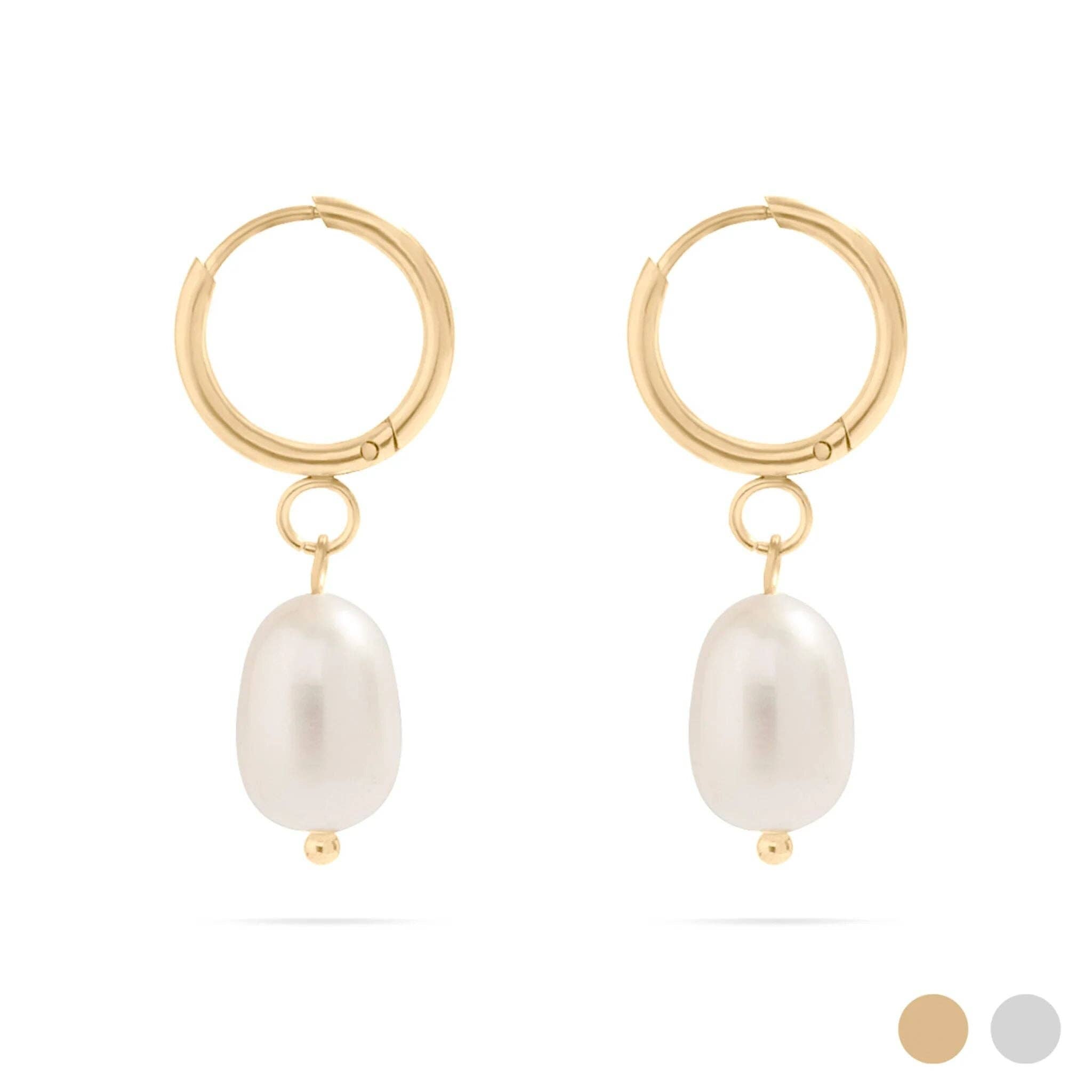 Betty Freshwater Pearl Huggie Earrings - MTT Collective