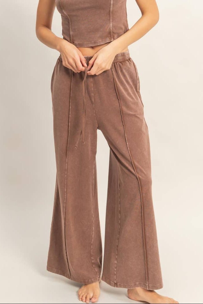 Betty Mineral Washed Wide Leg Pants - MTT Collective