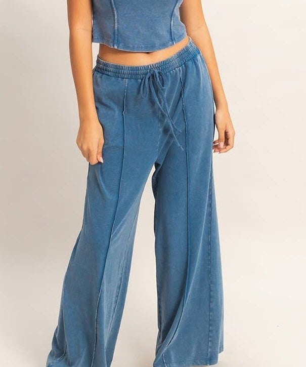 Betty Mineral Washed Wide Leg Pants - MTT Collective