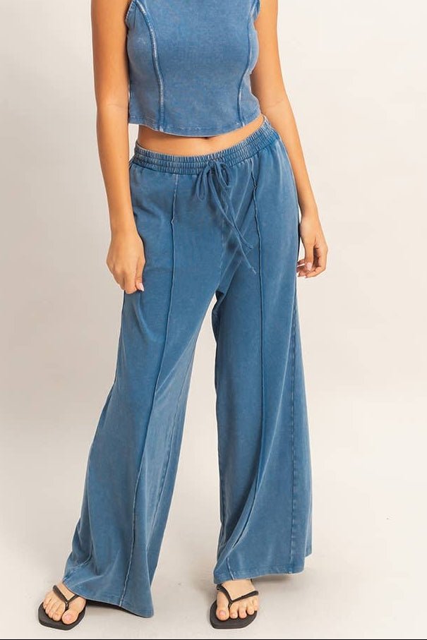 Betty Mineral Washed Wide Leg Pants - MTT Collective