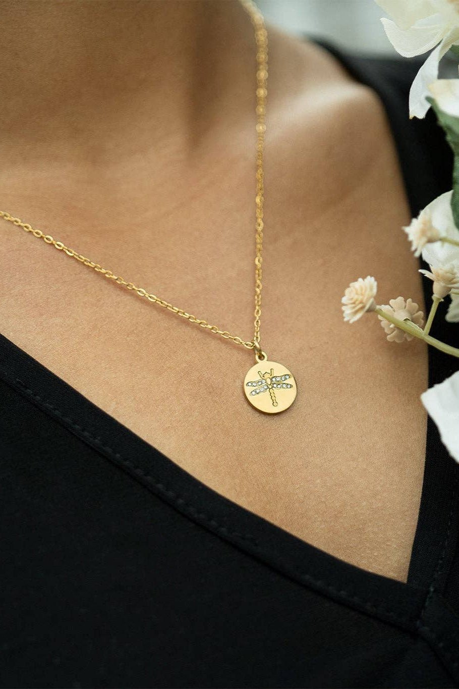 Beverly Rhinestone Dragonfly Necklace - MTT Collective