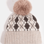 Blair Argyle Knit Pom Beanie - MTT Collective