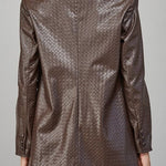 Bodie Crisscross Pattern Faux Leather Blazer - MTT Collective