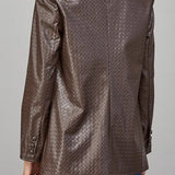 Bodie Crisscross Pattern Faux Leather Blazer - MTT Collective