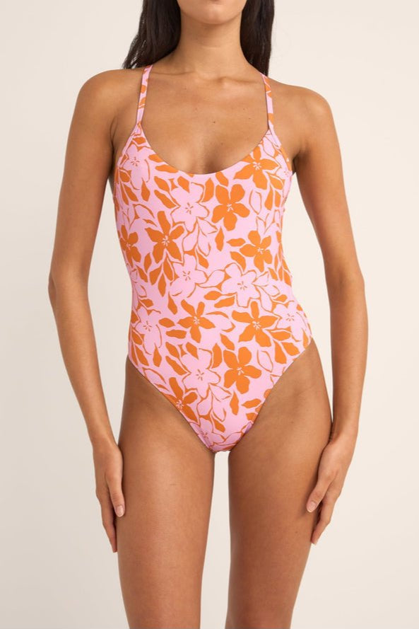 Bora Bora Floral Cross Back One Piece - MTT Collective