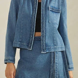Braided Detail Denim Jacket - MTT Collective