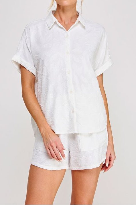 Breezy Jacquard Short Sleeve Top - MTT Collective