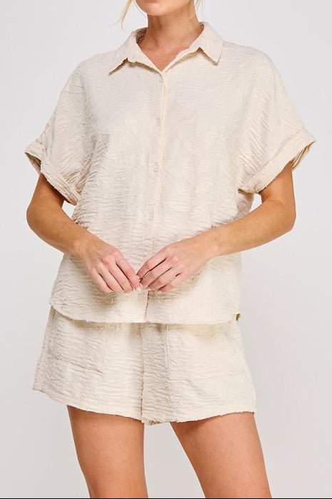 Breezy Jacquard Short Sleeve Top - MTT Collective