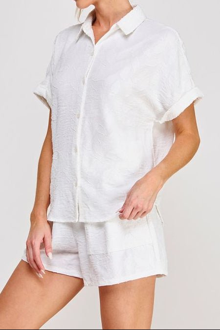 Breezy Jacquard Short Sleeve Top - MTT Collective