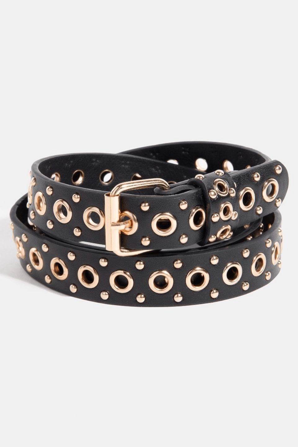 Briana Studs And Grommet Vegan Leather Belt - MTT Collective