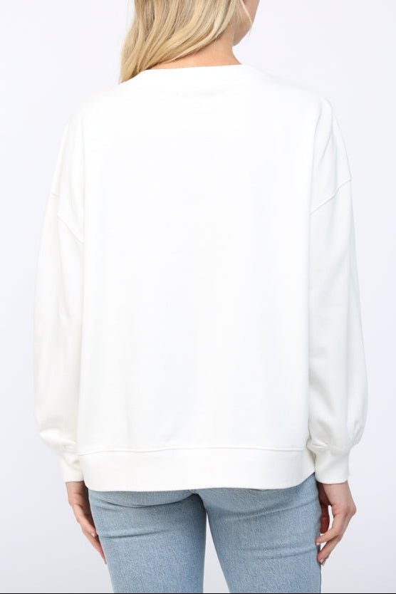 Bridget Heart Embroidered Crewneck - MTT Collective