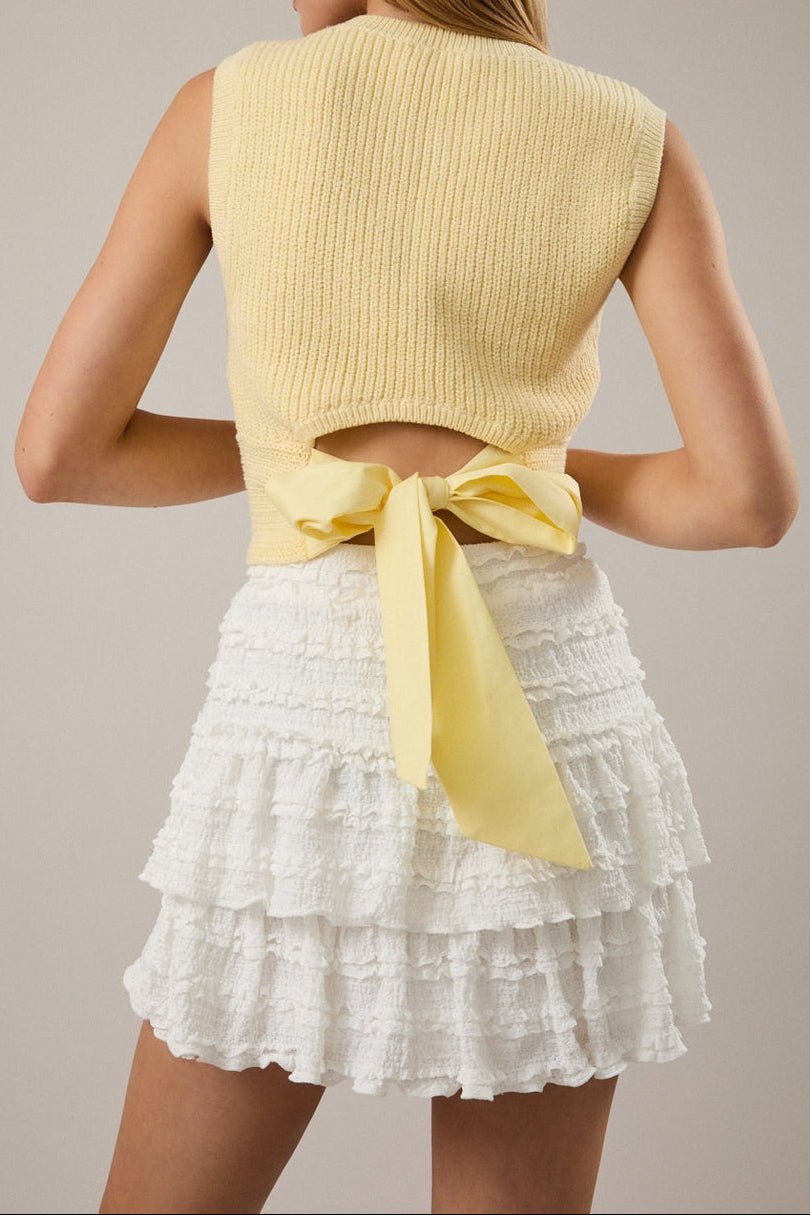 Brooke Back Bow Sleeveless Sweater Top - MTT Collective