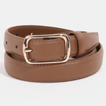 Brynn Metallic Rectangle Buckle Leather Belt - MTT Collective
