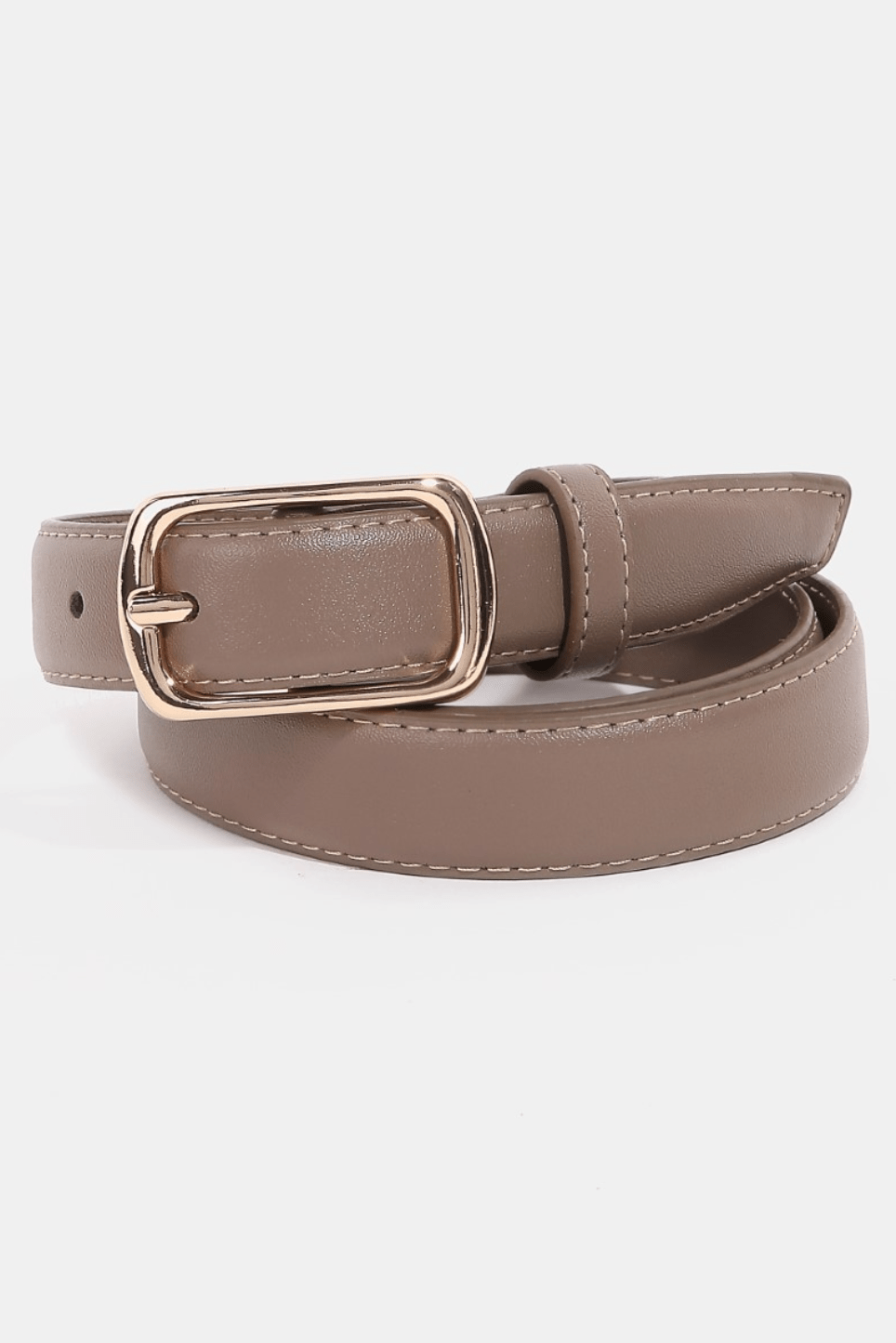 Brynn Metallic Rectangle Buckle Leather Belt - MTT Collective