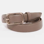 Brynn Metallic Rectangle Buckle Leather Belt - MTT Collective