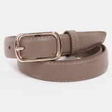 Brynn Metallic Rectangle Buckle Leather Belt - MTT Collective