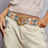 Floral Print Buckle Belt
