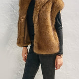 Snow Angel Collared Furry Vest