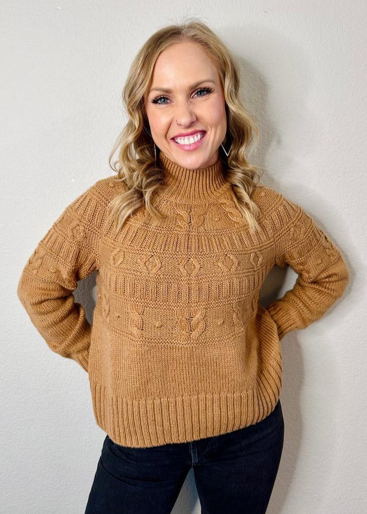 Cabin Fever Highline Pom Mock Neck Sweater - MTT Collective