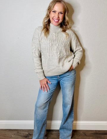 Cabin Fever Highline Pom Mock Neck Sweater - MTT Collective