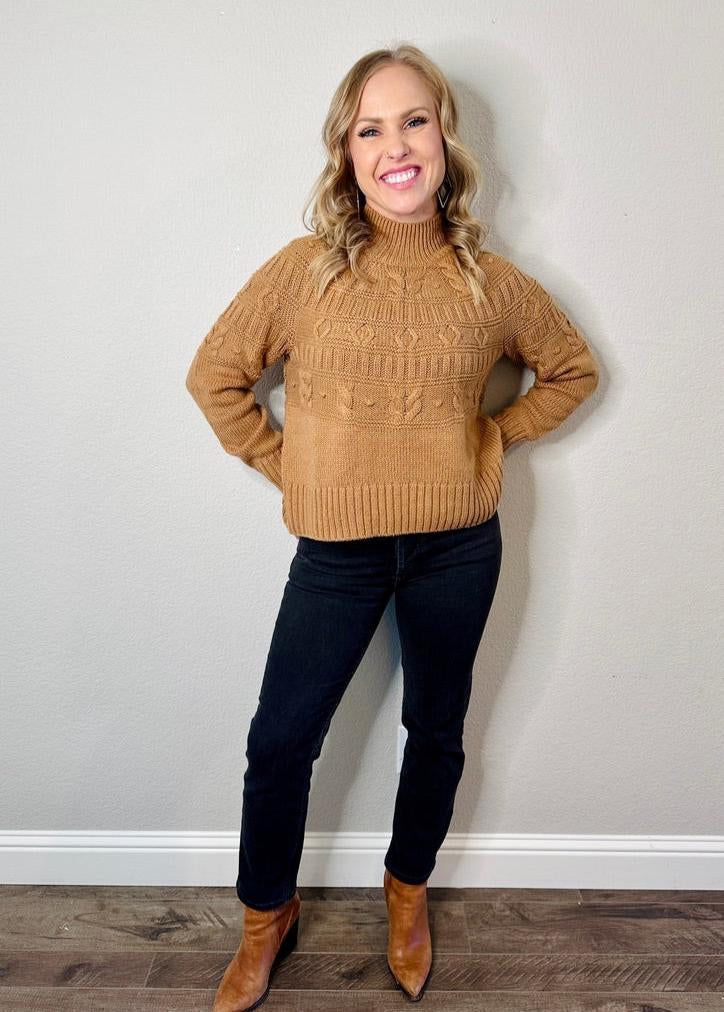 Cabin Fever Highline Pom Mock Neck Sweater - MTT Collective