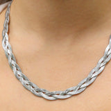 Cadence Interwoven Herringbone Chain Necklace - MTT Collective