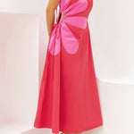 Callie Side Cut - Out Flower Midi Dress - MTT Collective