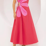 Callie Side Cut - Out Flower Midi Dress - MTT Collective