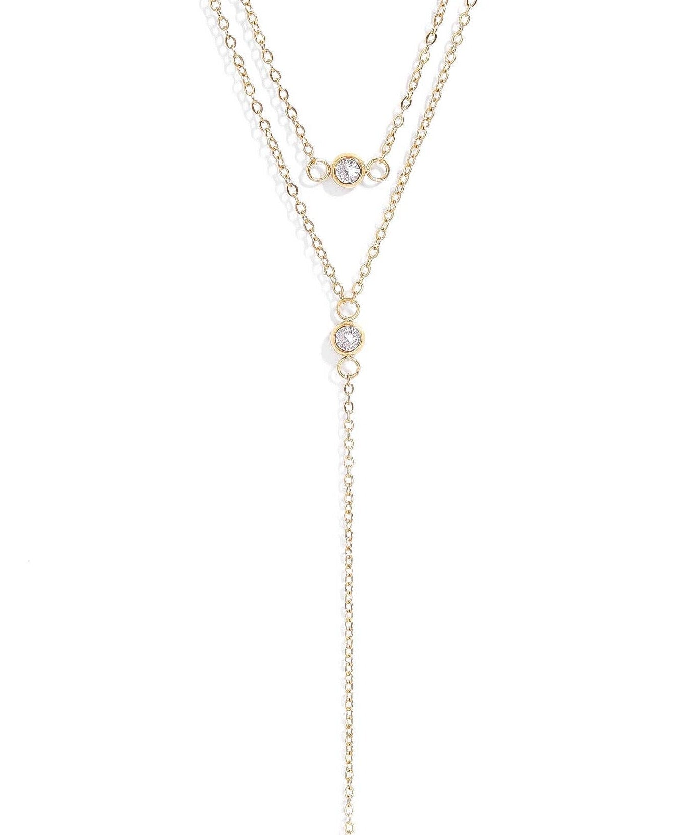 Calliope Layered Cubic Zirconia Lariat Necklace - MTT Collective