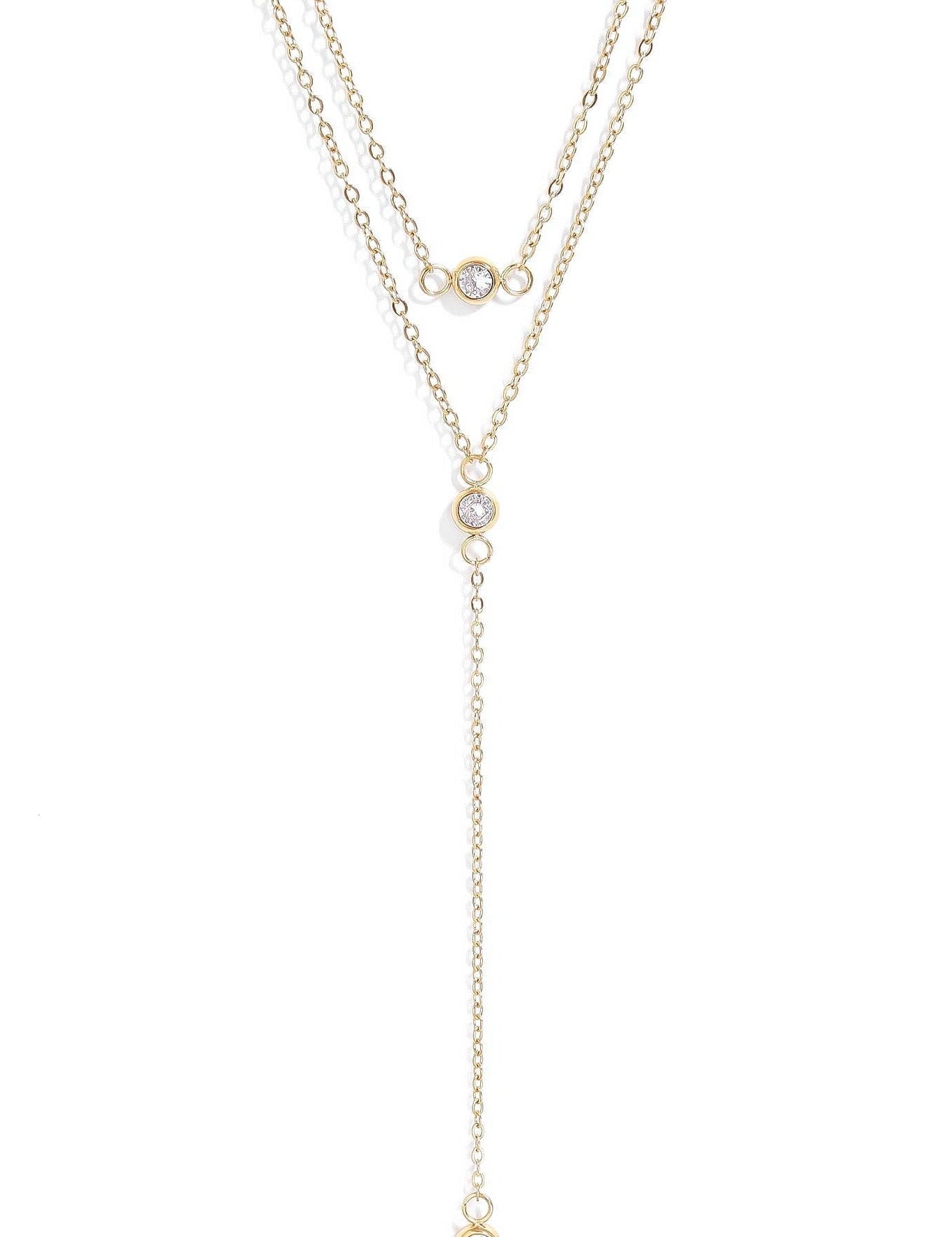 Calliope Layered Cubic Zirconia Lariat Necklace - MTT Collective