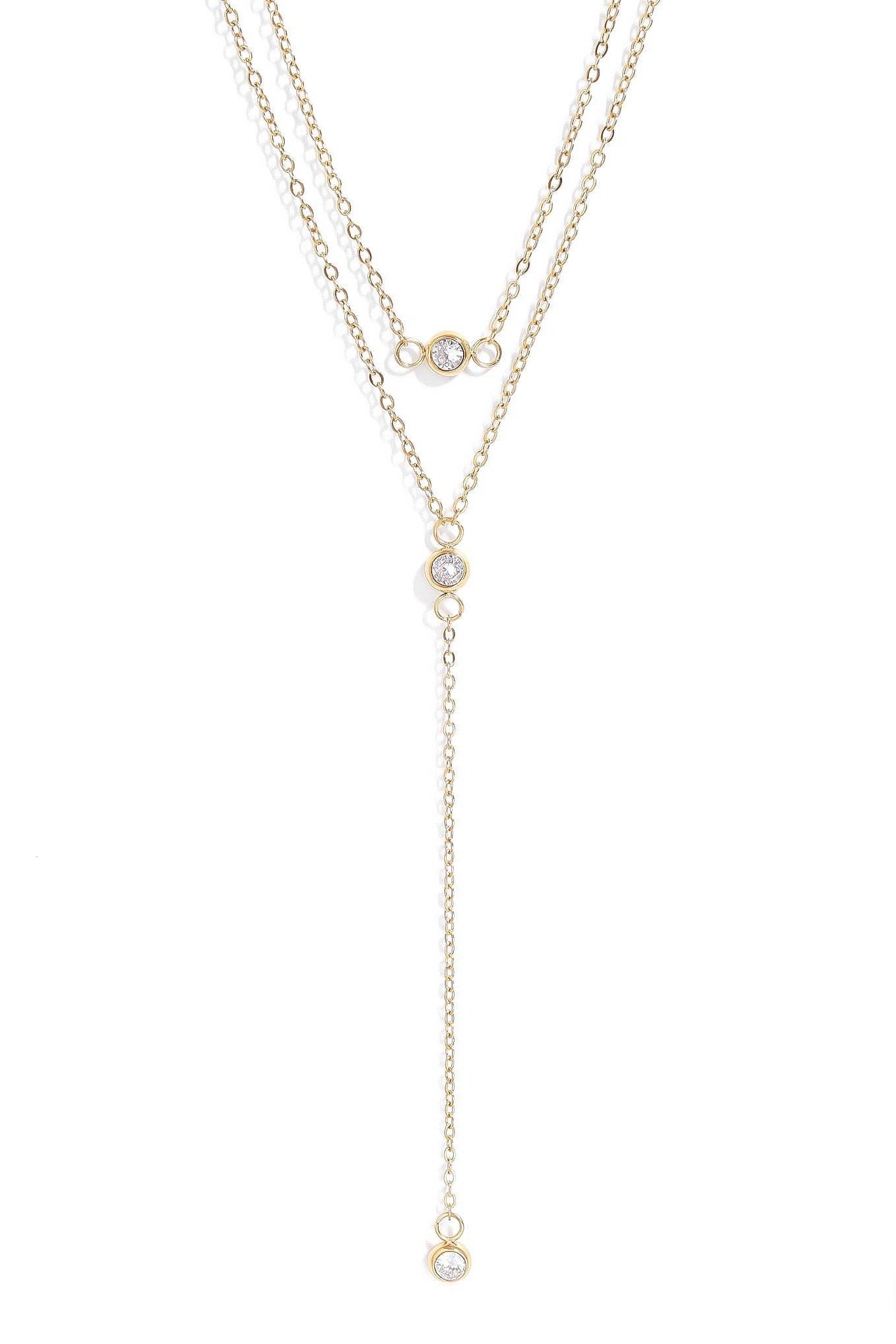 Calliope Layered Cubic Zirconia Lariat Necklace - MTT Collective