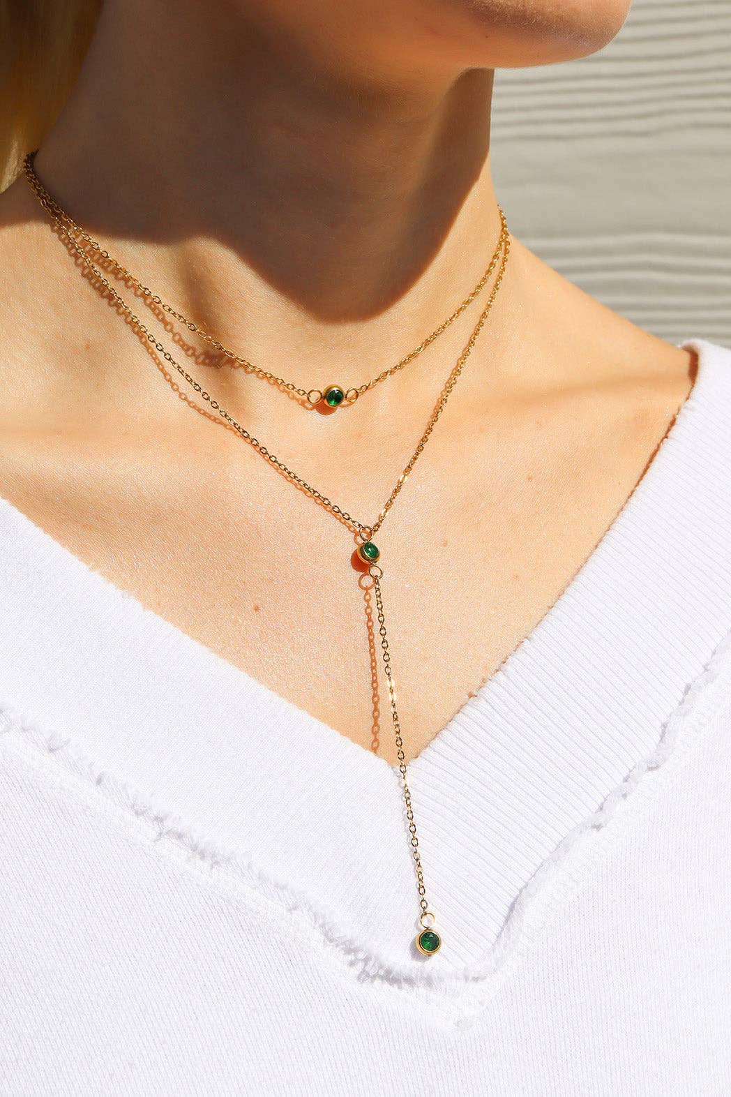 Calliope Layered Cubic Zirconia Lariat Necklace - MTT Collective