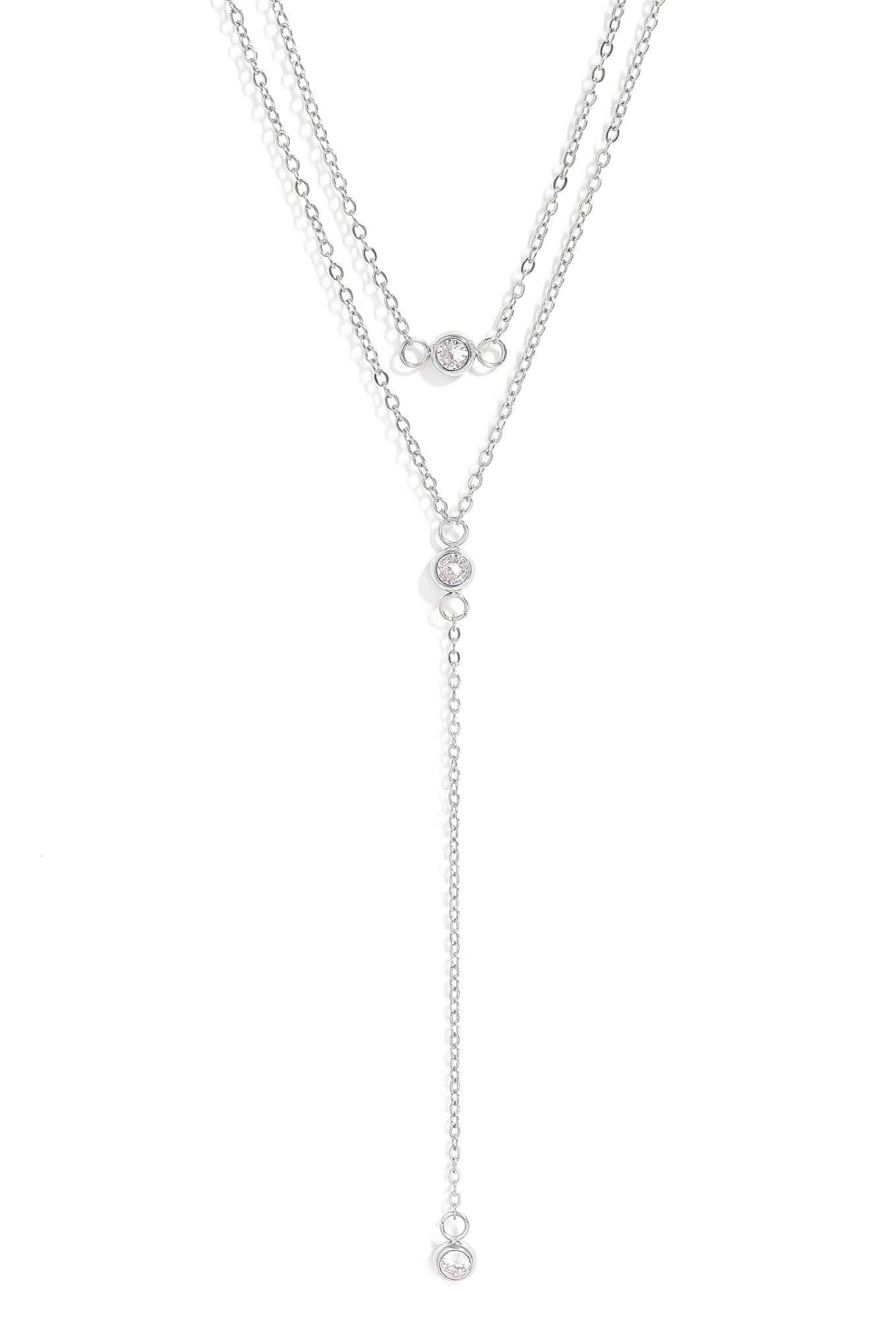 Calliope Layered Cubic Zirconia Lariat Necklace - MTT Collective