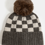 Camila Checkered Pom Beanie - MTT Collective