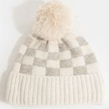 Camila Checkered Pom Beanie - MTT Collective
