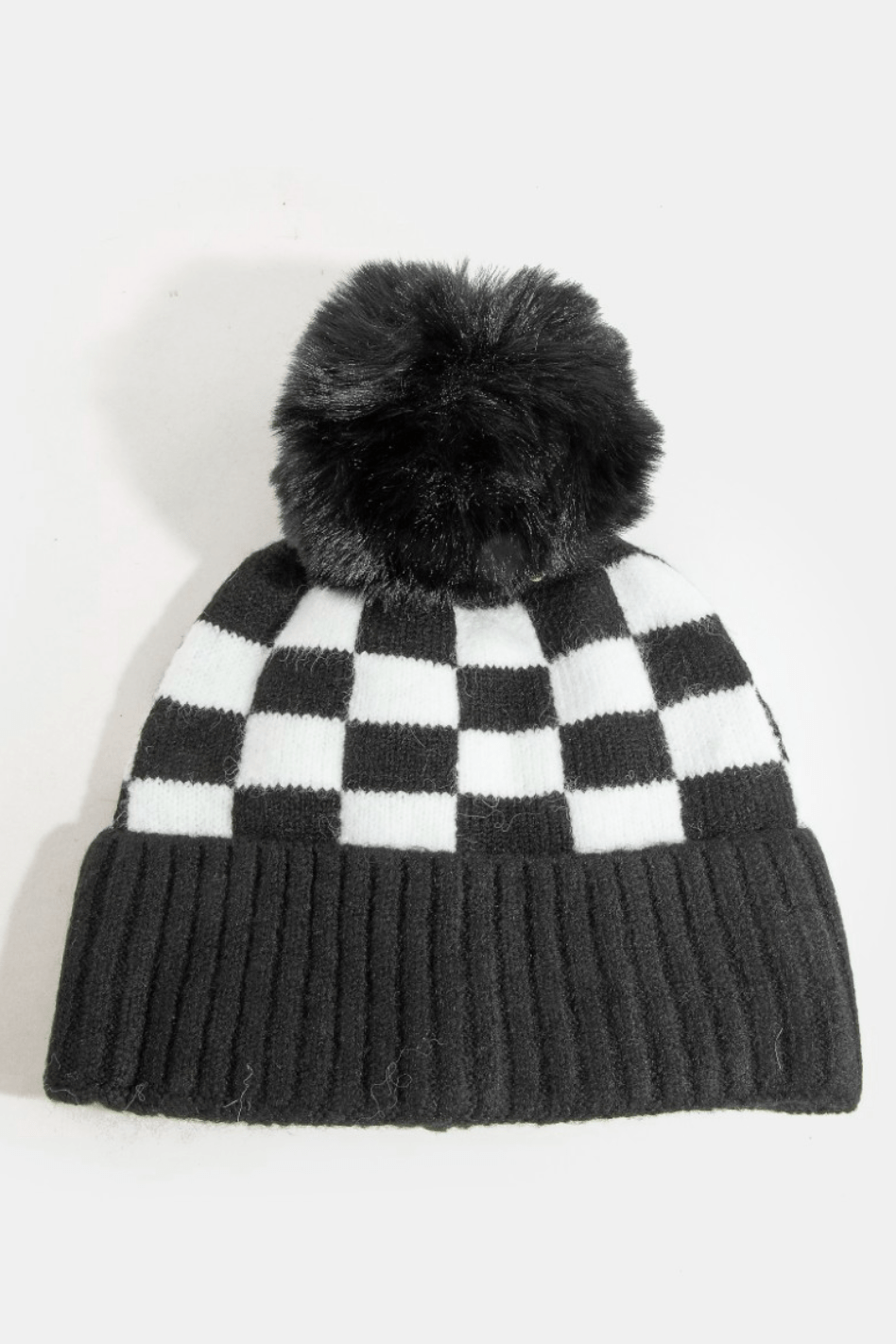 Camila Checkered Pom Beanie - MTT Collective
