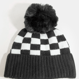 Camila Checkered Pom Beanie - MTT Collective