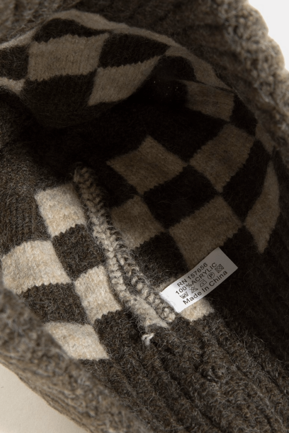 Camila Checkered Pom Beanie - MTT Collective