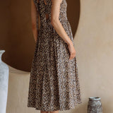 Camila Leopard Print Poplin Midi Dress - MTT Collective