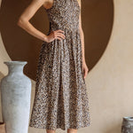 Camila Leopard Print Poplin Midi Dress - MTT Collective